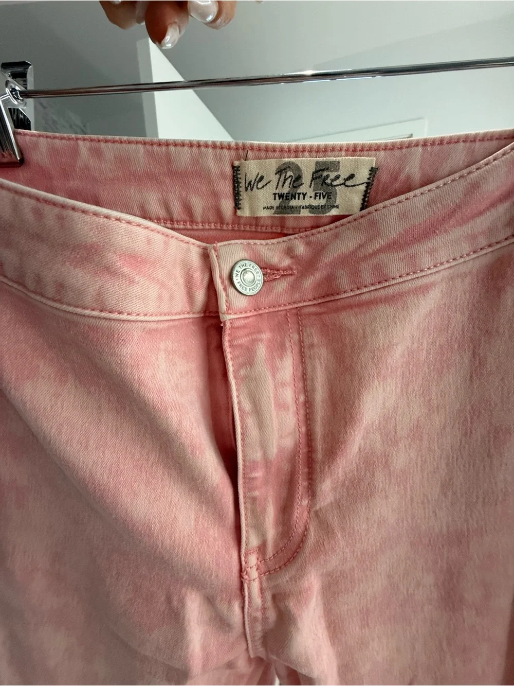 Free People We The Free Pink Acid Wash Bell Bottom Flare Jeans | Size 25